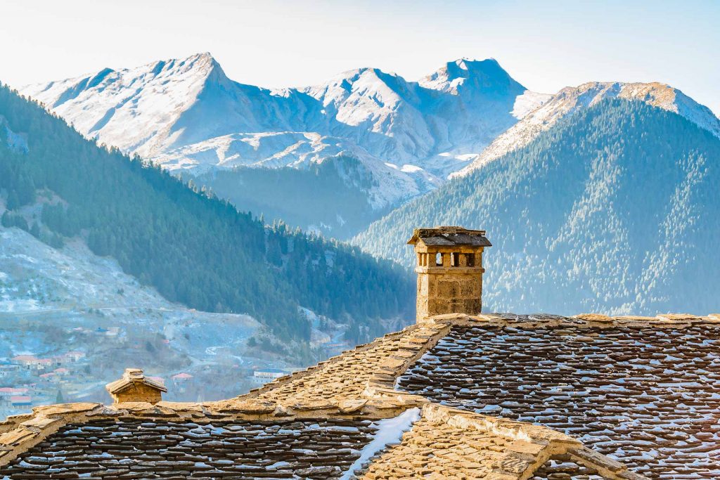 Winter Day Scene, Metsovo, Greece