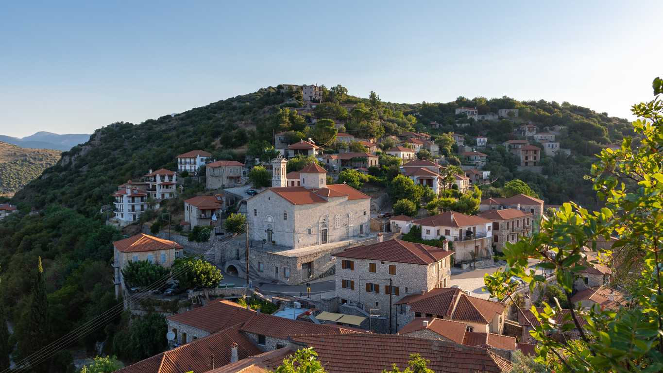 Karytaina village view in Arcadia, Greece