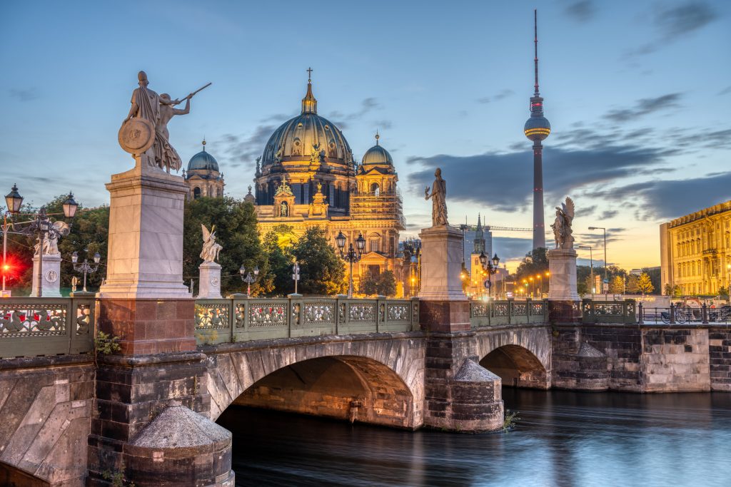 The Cathedral, the TV Tower and the Schlossbruecke in Berlin