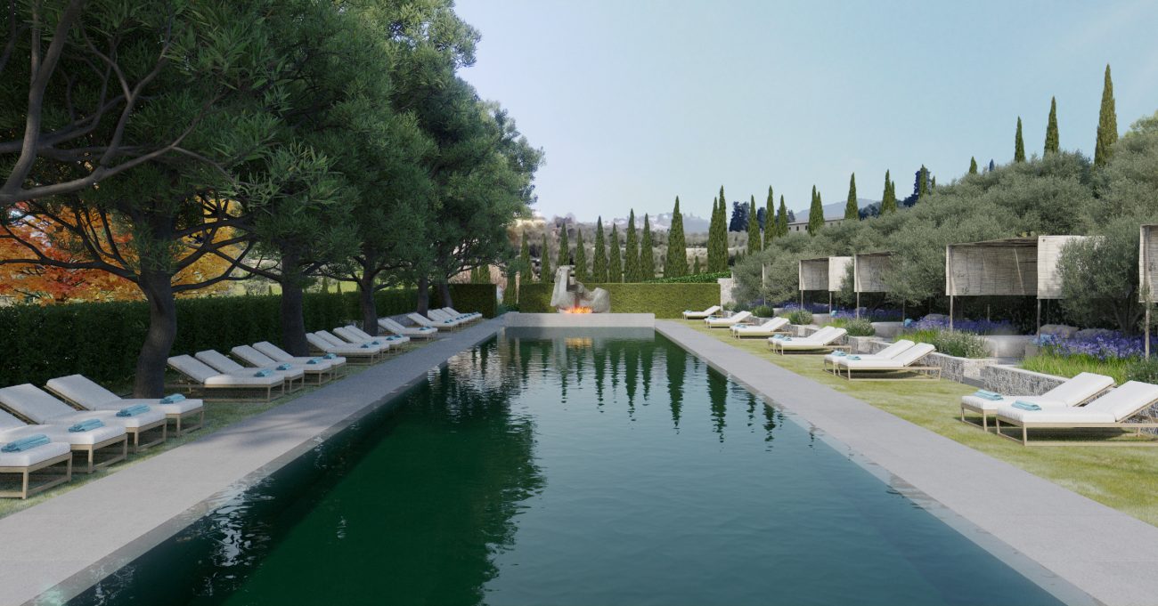 Collegio all Querce, Auberge Resorts Collection_Pool Rendering