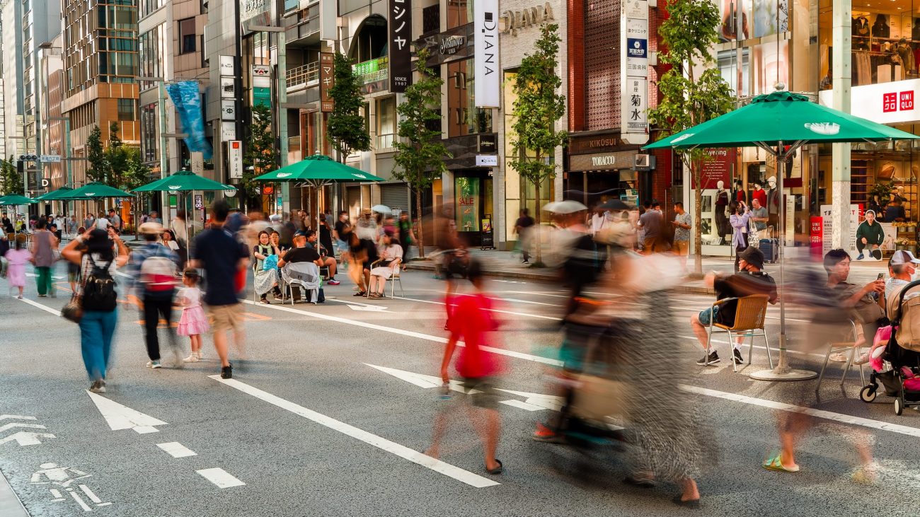 Tokyo,,Japan,-,July,30,2023:,Long,Exposure,Motion,Blurred