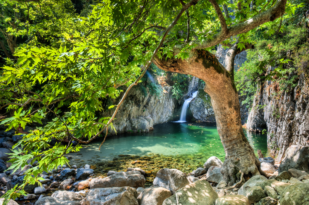 Waterfalls in Samothraki  “Vathres” in Nothern Greece